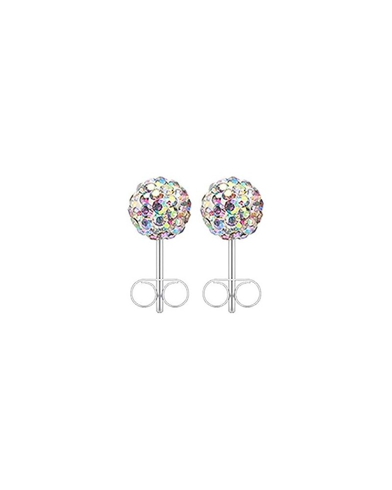 Multi-Sprinkle Dot Multi Gem Aurora Ball Ear Stud Earrings Aurora Borealis, Ball Size: 4mm $10.19 Earrings