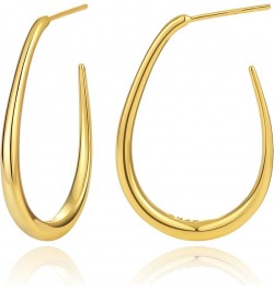 Gold Hoop Earrings for Women Trendy, 18K Gold Vermeil/14K Gold Plated Over 925 Sterling Silver Hypoallergenic Post Earrings N...