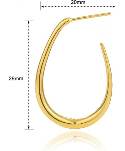 Gold Hoop Earrings for Women Trendy, 18K Gold Vermeil/14K Gold Plated Over 925 Sterling Silver Hypoallergenic Post Earrings N...