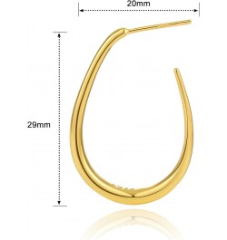 Gold Hoop Earrings for Women Trendy, 18K Gold Vermeil/14K Gold Plated Over 925 Sterling Silver Hypoallergenic Post Earrings N...