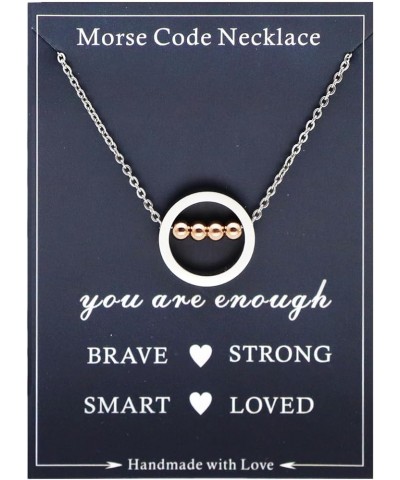 Initial Necklaces in Morse Code for Women Girls Teen Morse Code Alphabet Letters Name Necklace Gift for Her H $10.07 Necklaces