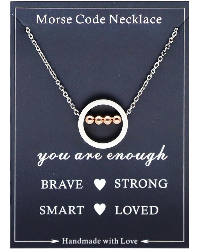 Initial Necklaces in Morse Code for Women Girls Teen Morse Code Alphabet Letters Name Necklace Gift for Her H $10.07 Necklaces