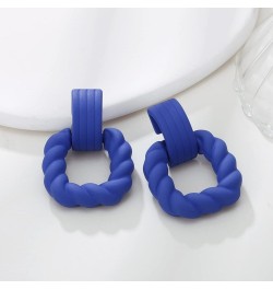 Rectangle Earrings for Women, Acrylic Square Earrings Twisted Geometric Statement Earrings Royal Blue $8.39 Earrings