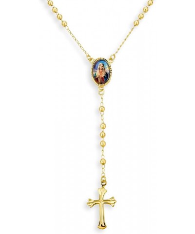 Catholic Christian Prayer Rosario Ball Beads Crucifix Cross Catholic Jesus Virgin Mother Mary Rosary Beads Necklace For Women...