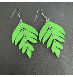 Handmade Lightweight Elegant Wooden Earring for Women - Statement Leaf Drop Dangle Earrings Bohemian Fashion Nature Wood Chai...