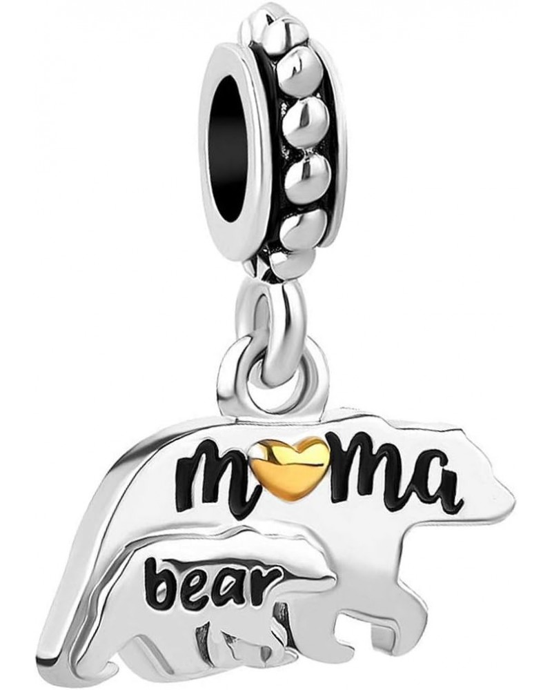 Mom Love Child Mama Bear Charms Mother's Day Birthday Gift Animal Beads Compatible With Pandora Charms Bracelets $8.24 Bracelets