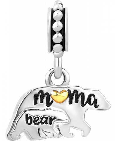 Mom Love Child Mama Bear Charms Mother's Day Birthday Gift Animal Beads Compatible With Pandora Charms Bracelets $8.24 Bracelets