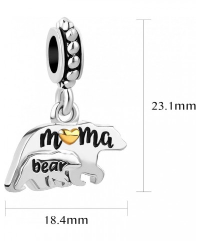 Mom Love Child Mama Bear Charms Mother's Day Birthday Gift Animal Beads Compatible With Pandora Charms Bracelets $8.24 Bracelets