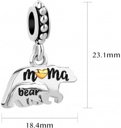 Mom Love Child Mama Bear Charms Mother's Day Birthday Gift Animal Beads Compatible With Pandora Charms Bracelets $8.24 Bracelets