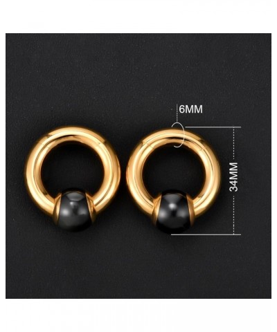 1 Pair Seamless Ear Weight Hoop Gauge Earrings For Stretched Ears Dangle Gauge Hanger 2g 0g 00g Plug Tunnles For Ear Women Bo...