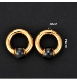 1 Pair Seamless Ear Weight Hoop Gauge Earrings For Stretched Ears Dangle Gauge Hanger 2g 0g 00g Plug Tunnles For Ear Women Bo...