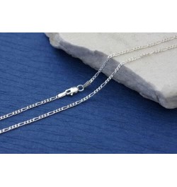 925 Sterling Silver Figaro Link Chain Necklace - 1.5MM 2MM Silver Figaro Link Necklace for Pendants Women Girls Boys 18-30 16...