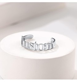 Personalized Name Rings/Monogram Initial Ring Engraved,Gold Plated/Sterling Silver/Stainless Steel,Size Adjustable Custom Mem...