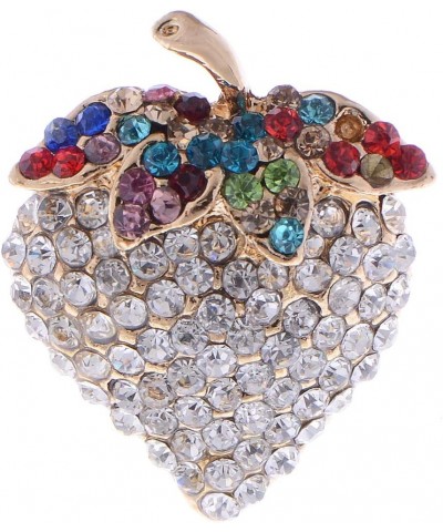 Women Elegant Crystal Rhinestone Sweet Strawberry With Colorful Leaves Fashion Ring $10.79 Rings