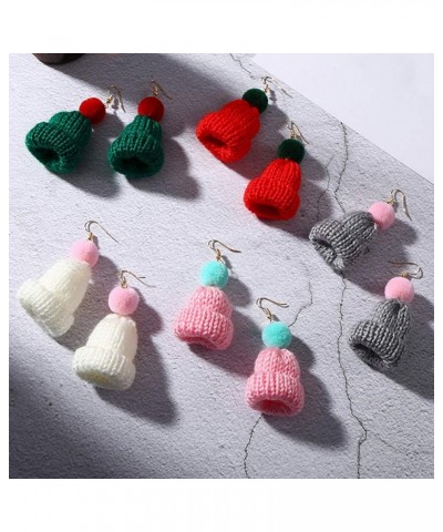 Christmas Earrings Sweet Women Pompom Beanie Hat Dangle Clip Hook Earrings Jewelry Gift White Earring White Ear Clip $5.49 Ea...