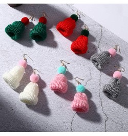 Christmas Earrings Sweet Women Pompom Beanie Hat Dangle Clip Hook Earrings Jewelry Gift White Earring White Ear Clip $5.49 Ea...