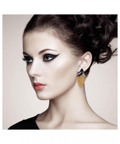 Black White Earrings for Women Teen Girls Gifts Gold Plated Dangle Drop Fashion Geometric Statement Jewelry Black 10 $8.39 Ea...