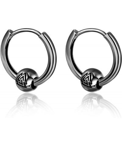 Celtic Hoop Earrings 925 Sterling Silver Black Earrings Sleeper Earrings Birthday Gifts for Men Women D(Black Gold) $18.62 Ea...