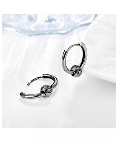 Celtic Hoop Earrings 925 Sterling Silver Black Earrings Sleeper Earrings Birthday Gifts for Men Women D(Black Gold) $18.62 Ea...