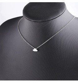 Silver Gold Rose Gold Cloud Pendant Necklace for Women Girls Clavicle Chain Chocker Gifts for Family Friends Stainless Steel ...