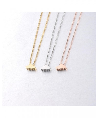 Silver Gold Rose Gold Cloud Pendant Necklace for Women Girls Clavicle Chain Chocker Gifts for Family Friends Stainless Steel ...