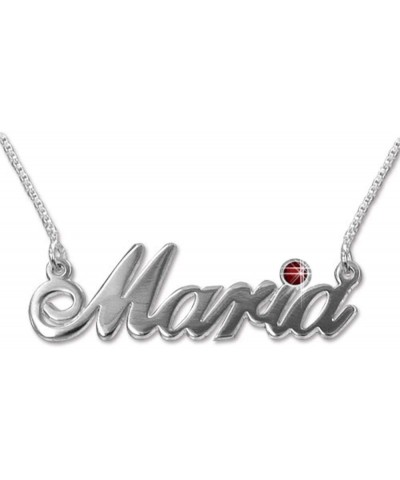 MYKA - Personalized Name Necklace with Birthstone - Custom Pendant in Precious Metals: 925 Sterling Silver, Gold & Rose Gold ...