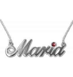 MYKA - Personalized Name Necklace with Birthstone - Custom Pendant in Precious Metals: 925 Sterling Silver, Gold & Rose Gold ...