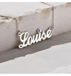 MYKA - Personalized Name Necklace with Birthstone - Custom Pendant in Precious Metals: 925 Sterling Silver, Gold & Rose Gold ...