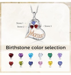 Personalized Name Neklace Birthstone Necklace for Mom Mother Daughter Necklace with 3 Birthstones Custom BFF BTS Necklace Mot...