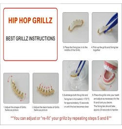 18K Gold Plated Hip Hop Teeth Grillz Caps Iced Out CZ Face Diamond Top and Bottom Grillz Set for Men Women Colorful $9.31 Bod...