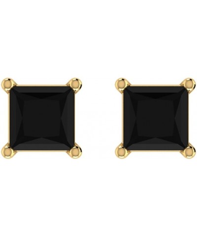 Black Diamond Stud Earrings for Women Men Princess Cut 14K Gold Gift Box Authenticity Cards Yellow Gold 0.38 carats $59.16 Ea...