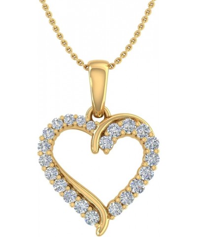 1/4 to 1/2 Carat Diamond Heart Pendant Necklace in 10K Solid Gold (Silver Chain Included) Yellow Gold 0.25 carats $128.10 Nec...