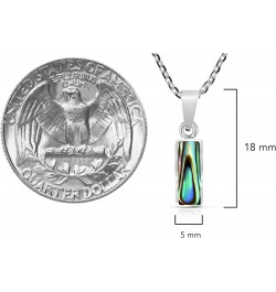 Simple Everyday Curved Bar Rainbow Abalone Shell .925 Sterling Silver Necklace $9.50 Necklaces