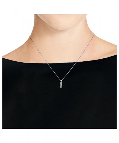 Simple Everyday Curved Bar Rainbow Abalone Shell .925 Sterling Silver Necklace $9.50 Necklaces