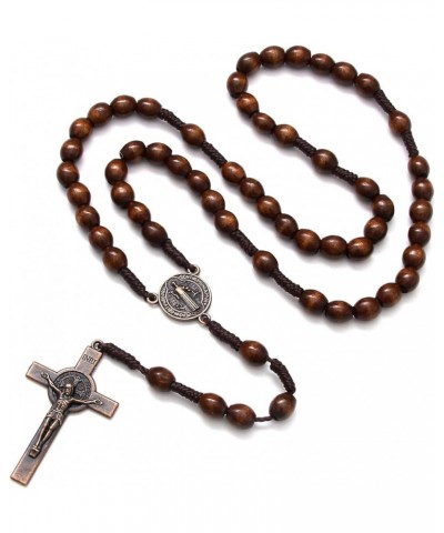 Handmade Wooden Catholic Rosaries, Rosary Beads Necklace From Bethlehem Wood Christian Prayer Holy Soil Medal & Metal Cross F...