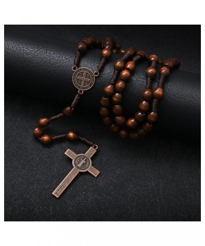 Handmade Wooden Catholic Rosaries, Rosary Beads Necklace From Bethlehem Wood Christian Prayer Holy Soil Medal & Metal Cross F...