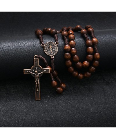 Handmade Wooden Catholic Rosaries, Rosary Beads Necklace From Bethlehem Wood Christian Prayer Holy Soil Medal & Metal Cross F...