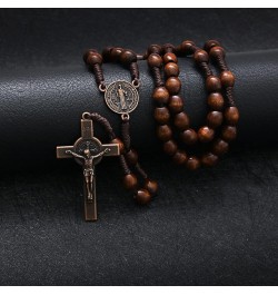 Handmade Wooden Catholic Rosaries, Rosary Beads Necklace From Bethlehem Wood Christian Prayer Holy Soil Medal & Metal Cross F...