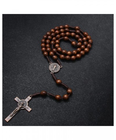 Handmade Wooden Catholic Rosaries, Rosary Beads Necklace From Bethlehem Wood Christian Prayer Holy Soil Medal & Metal Cross F...