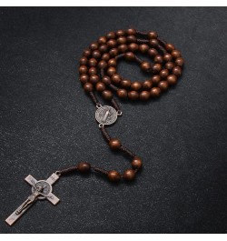 Handmade Wooden Catholic Rosaries, Rosary Beads Necklace From Bethlehem Wood Christian Prayer Holy Soil Medal & Metal Cross F...