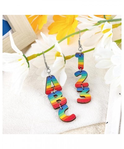 Wooden Dangle Earrings for Women Teen Girls Students Graduation Earrings for Teacher Jewelry Gifts for Best Friends F $5.12 E...