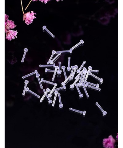 18G 20G 22G Clear Nose Studs Bioflex Nose Rings Retainer Acrylic Nose Rings for Work Spacer Plastic Nose Rings Retainer 2mm T...