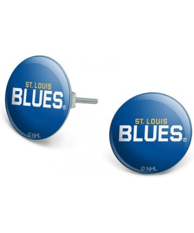 NHL St. Louis Blues Logo Novelty Silver Plated Stud Earrings $9.71 Earrings