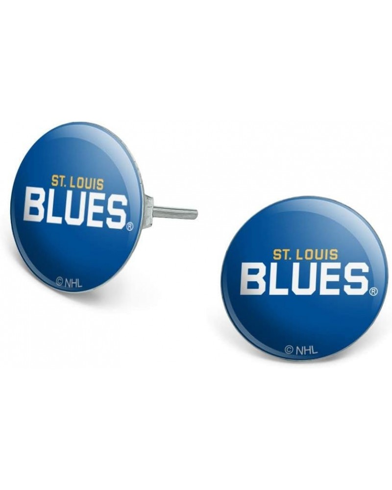 NHL St. Louis Blues Logo Novelty Silver Plated Stud Earrings $9.71 Earrings