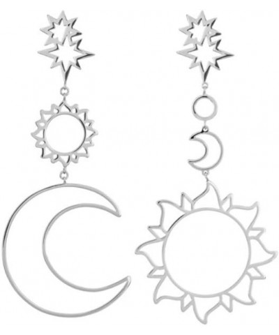 Women Boho Asymmetrical Hollow Star Sun Moon Drop Dangle Earring, Valentines Costume Jewelry Gift for Women Girls Silver $4.0...