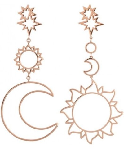 Women Boho Asymmetrical Hollow Star Sun Moon Drop Dangle Earring, Valentines Costume Jewelry Gift for Women Girls Silver $4.0...