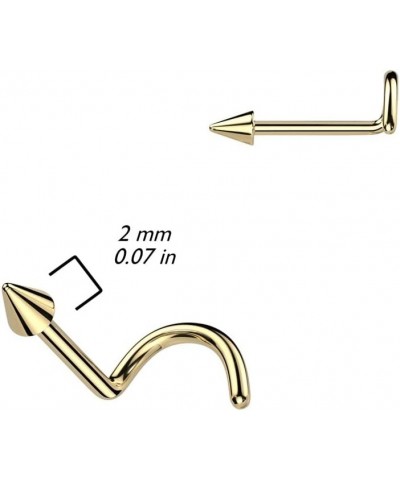 20GA F136 Implant Grade Titanium Spike Top Nose Screw Silver Tone $7.55 Body Jewelry