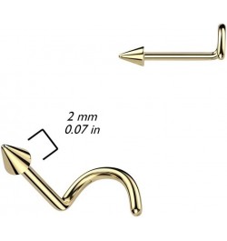 20GA F136 Implant Grade Titanium Spike Top Nose Screw Silver Tone $7.55 Body Jewelry