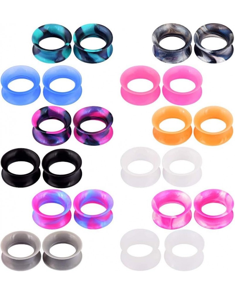 Silicone Ear Gauges Flesh Tunnels Plugs Stretchers Expander Double Flared Flesh Tunnels Ear Piercing Jewelry Soft Or Thick 12...