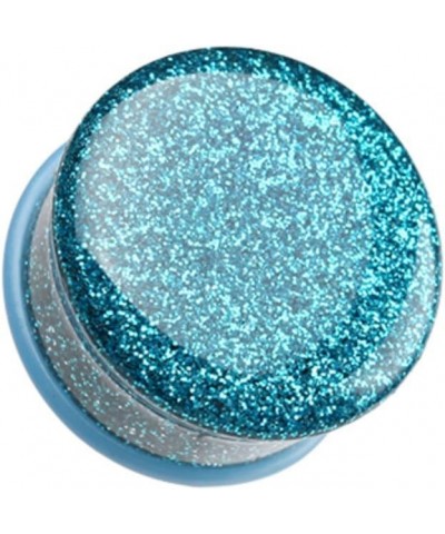 Glitter Shimmer Single Flared Ear Gauge Plug 7/8" (22mm), Teal $10.78 Body Jewelry